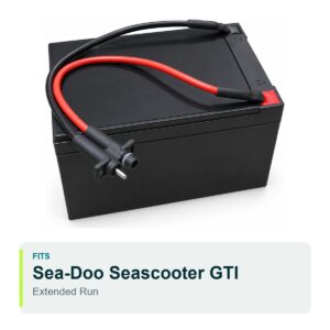 Replacement battery for the Sea-Doo Seascooter GTI (Extended Run), sealed lead acid with lead and connector