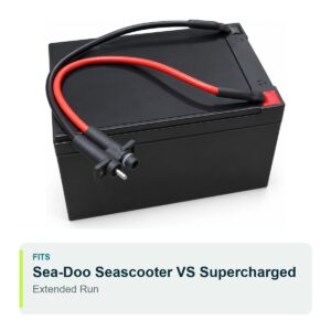 Replacement battery for the Sea-Doo Seascooter VS Supercharged (Extended Run), sealed lead acid with lead and connector