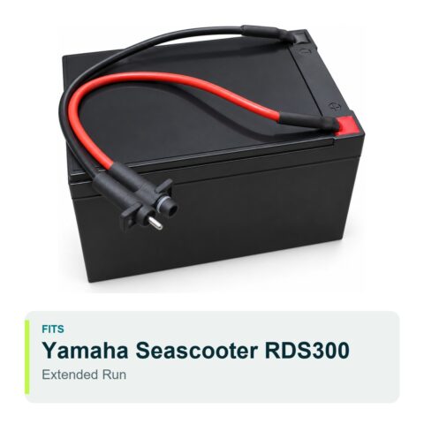 Replacement battery for the Yamaha Seascooter RDS300 (Extended Run), sealed lead acid with lead and connector